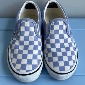 Kids/Girl’s Purple & White Checkered Vans Slip-On SZ 11